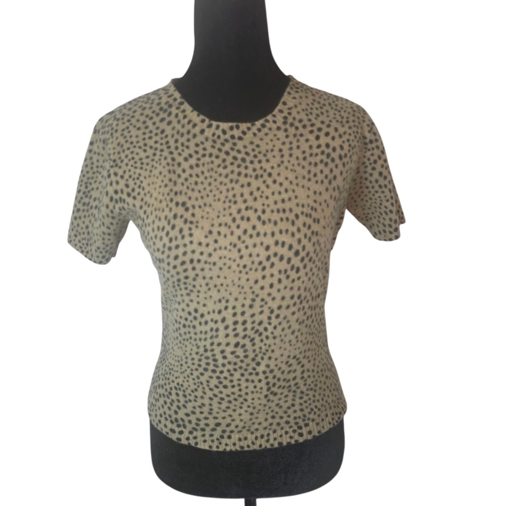 Vintage Mary Jane by Fairground Womens M Leopard Print Lambswool Angora Sweater
